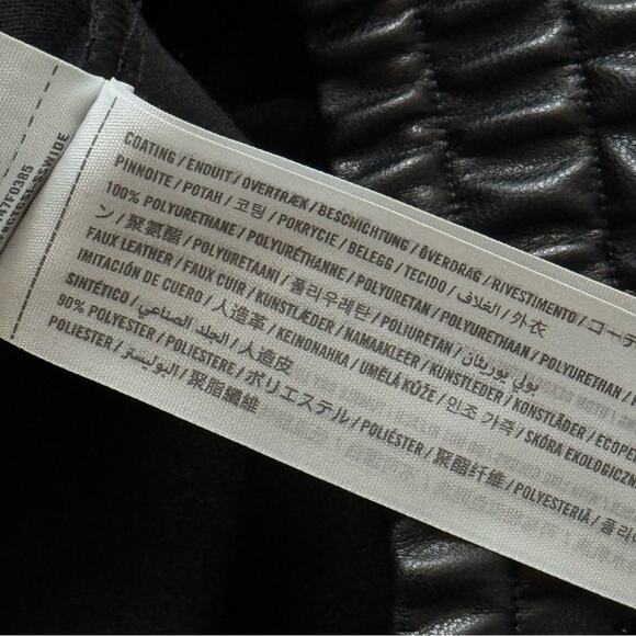 Abercrombie & Fitch Vegan Leather Black Straight Leg Elastic Waist Pants Size XL - Picture 11 of 11